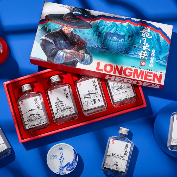 龙门大侠文化小酒 伴手礼套装 浓香型高度白酒